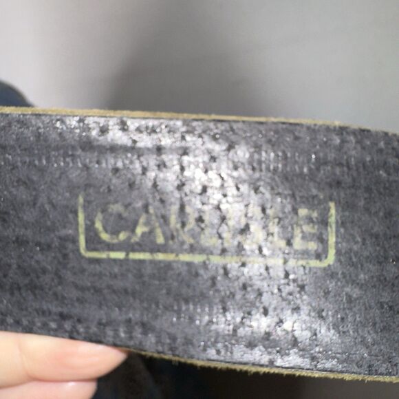 Carlisle Vintage Belt Sage Suede Gold Paisley Sz Small - Picture 8 of 10